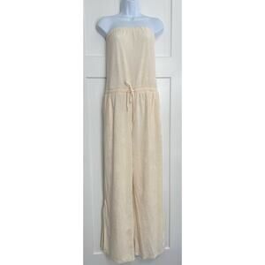 Beyond Yoga Tropez‎ Jumpsuit Women's Size LRG Cream Strapless Top
